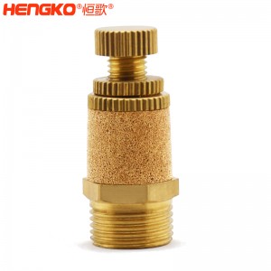 恒歌優(yōu)質(zhì)金屬燒結HSD型調(diào)速銅氣動排氣消聲器過濾器 汽車降噪氣閥消聲器